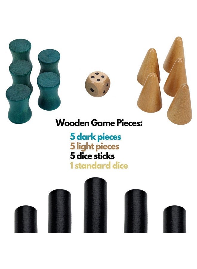وي جيمز WE Games Senet ألعاب الطاولة المصرية ، لعبة لوحية استراتيجية قديمة للبالغين ، لعبة لوحية خشبية مع تخزين مدمج ، مع 10 قطع لاعب ، لعبة سطح مكتب عالية الجودة تذكارية - Image 4