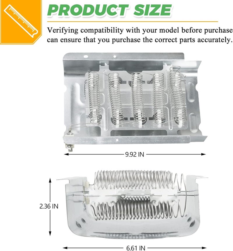 Techecook Upgraded 279838 Dryer Heating Element for Whirlpool Maytag kenmore 70 80 Series Amana Roper Admiral Dryer wed4815ew1 ned4655ew1 medc215ew1 - Replaces W10724237 4531017 3403585 3398064 by - Image 5
