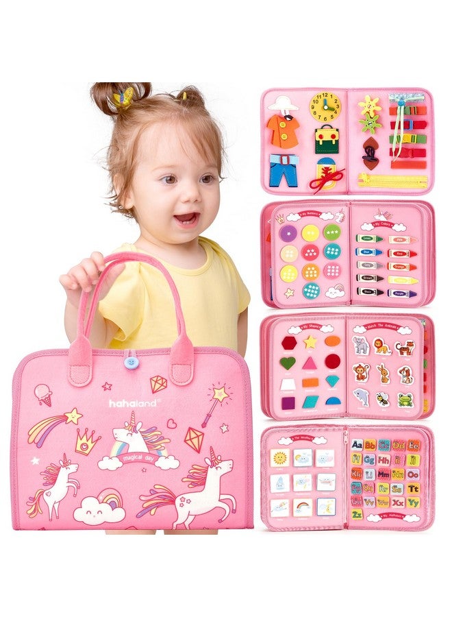hahaland لوحة مشغولة هاهالاند - ألعاب مونتيسوري لهدايا عيد ميلاد الفتاة البالغة من العمر 2 سنة، لعبة تعليمية للأطفال في مرحلة ما قبل المدرسة بعمر 2 سنة، ألعاب سفر تعليمية للفتيات الصغيرات بعمر 2-4 سنوات، هدايا للأطفال بعمر سنة أو سنتين - Image 1