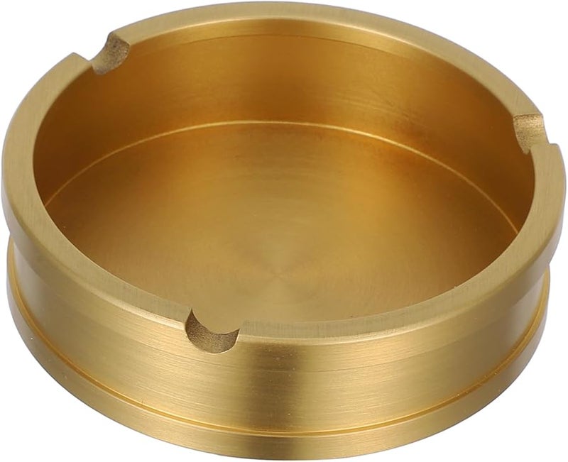 Brass Round Ashtray Vintage Design Compact Elegant Desktop Centerpiece for Indoor Outdoor Use - Image 2