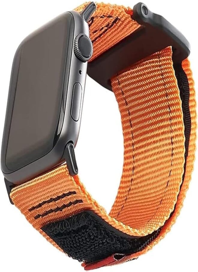 Generic - URBAN ARMOR GEAR STRAP U .A .G ACTIVE Nylon Fabric Strap Compatible with Apple Watch (42mm 44mm 45mm 49mm) Durable Soft Nylon Sport Replacement Strap (Orange) - Image 1