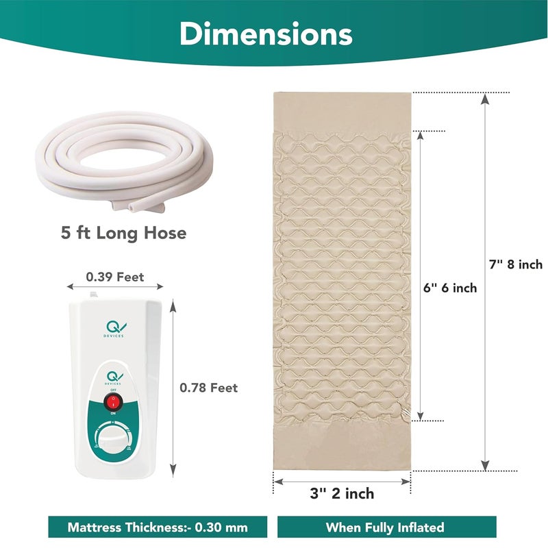 Q DEVICES Anti-Decubitus Anti-Bedsore Air Mattress 1 Year Replacement Warranty, Beige - Image 4