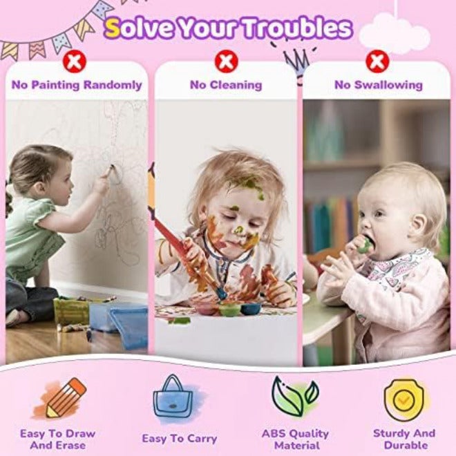 Kikidex Toddler Toys Age 1-3 Magnetic Drawing Board: Kids Toys for 1 2 3 Year Old Boy Girl Birthday Gifts Doodle Board for Preschool Learning and Educational Erasable Sketching Pad Baby Travel Essentials - Image 3