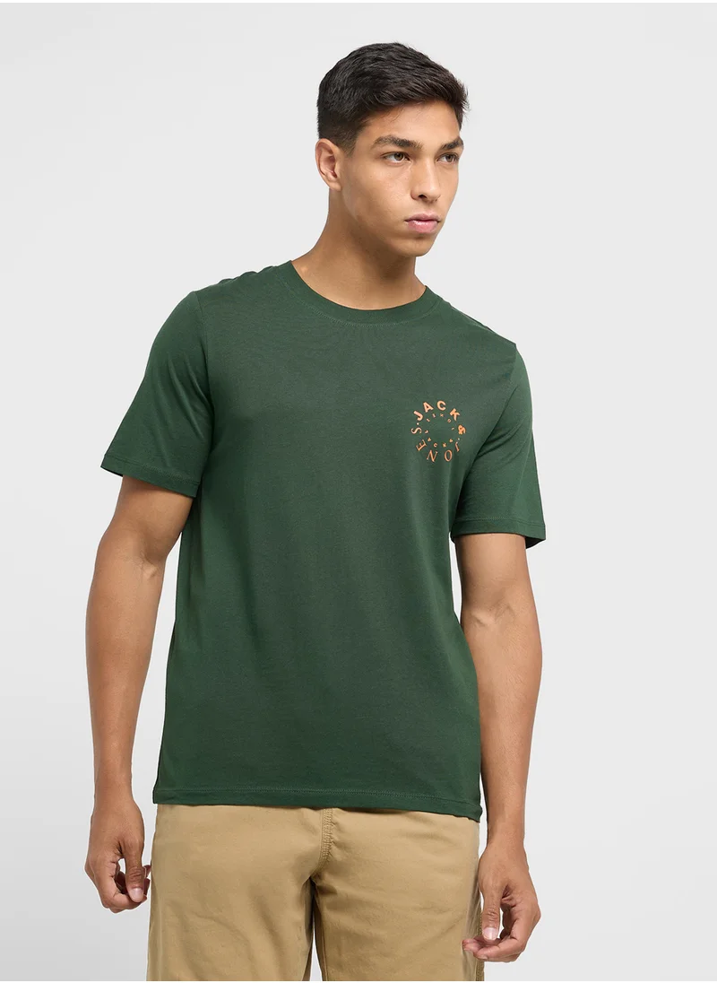 جاك اند جونز Graphic Crew Neck T-Shirt