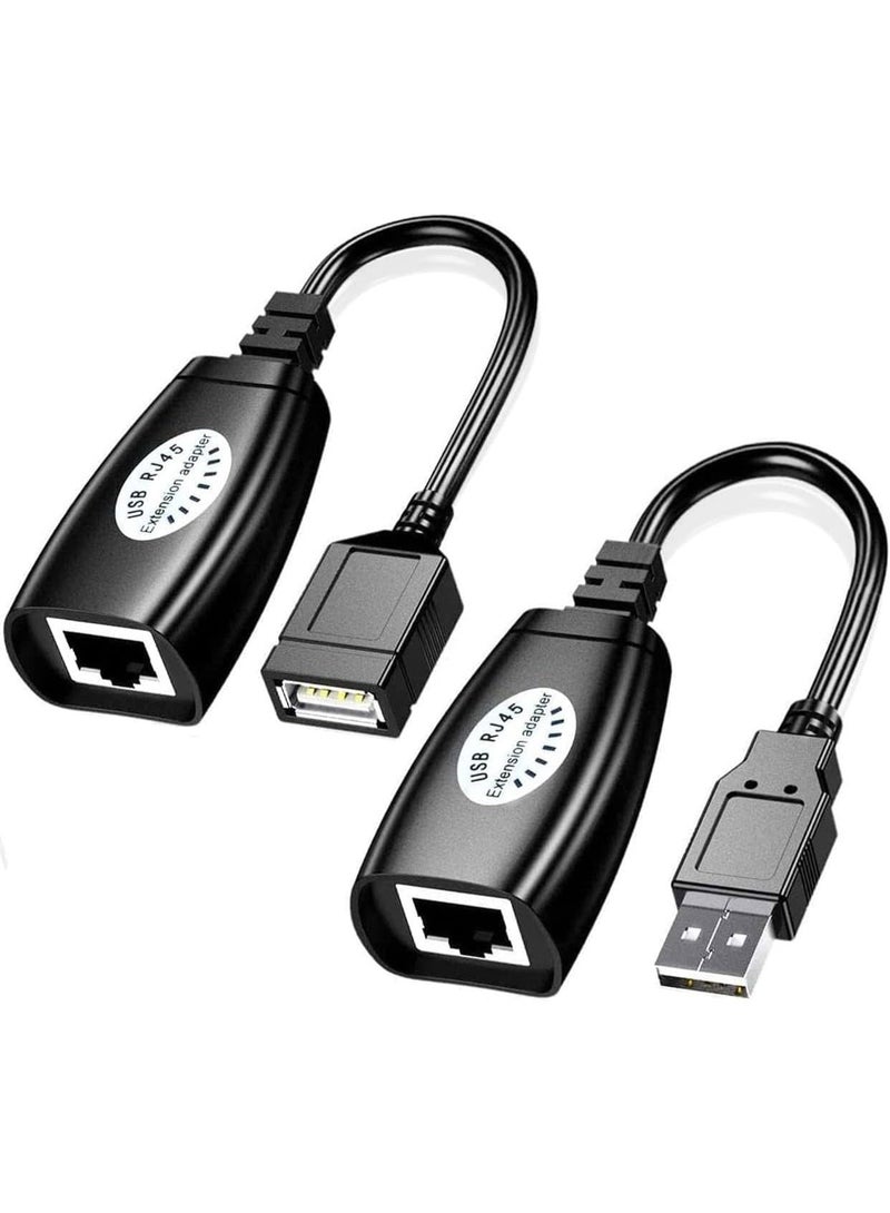 موسع USB عبر RJ45 Cat5/6 | محول إيثرنت USB 2.0 | يمدد USB حتى 50 مترًا | متوافق مع أجهزة الكمبيوتر والهواتف والطابعات والكاميرات والفئران ولوحات المفاتيح - Image 1
