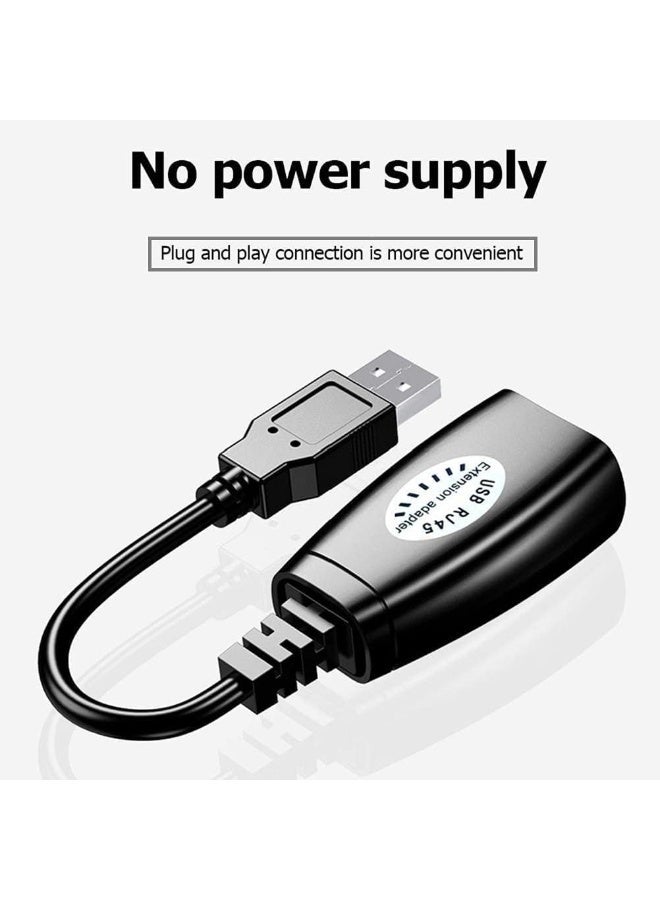 موسع USB عبر RJ45 Cat5/6 | محول إيثرنت USB 2.0 | يمدد USB حتى 50 مترًا | متوافق مع أجهزة الكمبيوتر والهواتف والطابعات والكاميرات والفئران ولوحات المفاتيح - Image 3