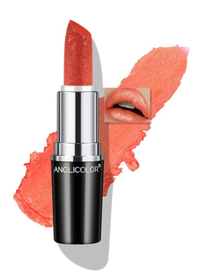 Anglicolor Metallic Shine Lipstick for Women, High Impact Lipcolor, Silky Smooth and Moisturizing, Non-Sticky, Long Lasting and Smudge Proof, Full Coverage Lip MakeUp (#14 SUNRISE AT SEA) - Image 3