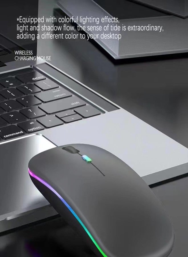 Guiheng 10 Pack Wireless Bluetooth Mouse,LED Dual Mode Rechargeable Silent Slim Laptop Mouse,Portable(BT5.2+USB Receiver) Dual Mode Computer Mice,for Laptop,Desktop Computer,Tablet,Phone,TV (Grey) - Image 5
