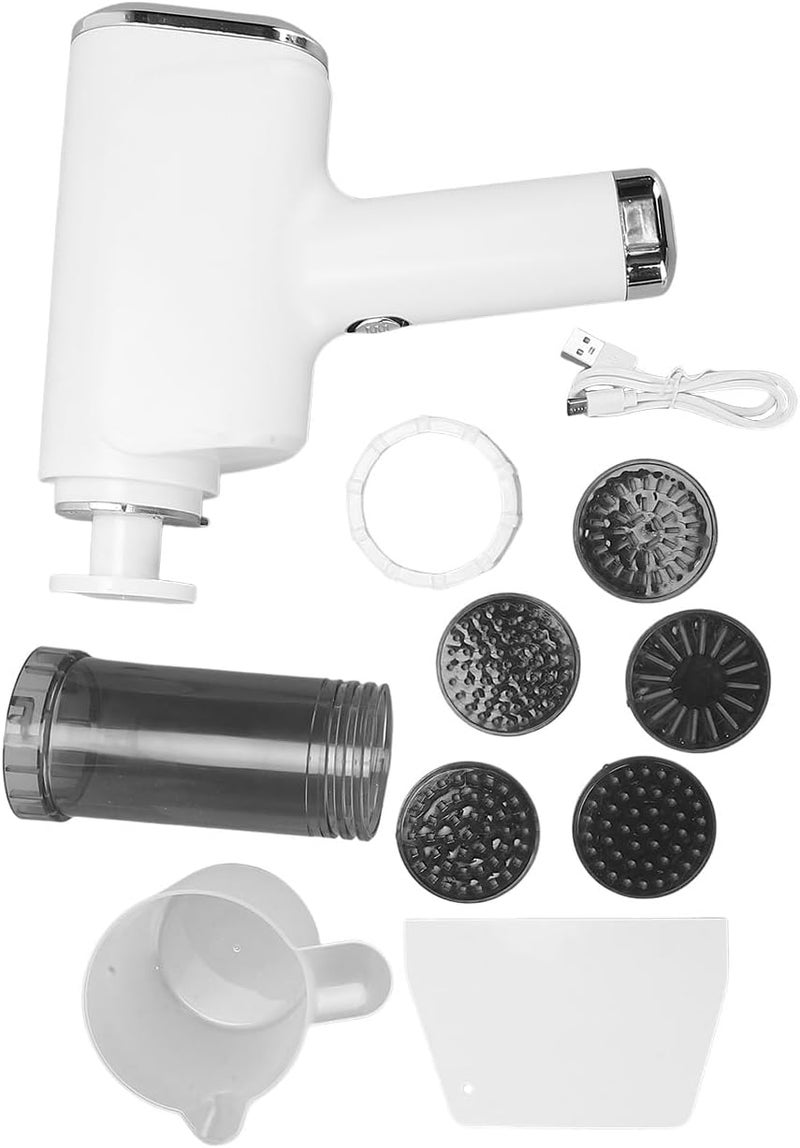 Electric Pasta Maker Handheld Machine 5 Shapes 304 Stainless Steel Rechargeable White - Image 1