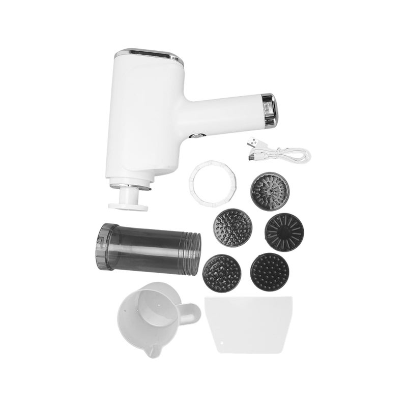 Electric Pasta Maker Handheld Machine 5 Shapes 304 Stainless Steel Rechargeable White - Image 2