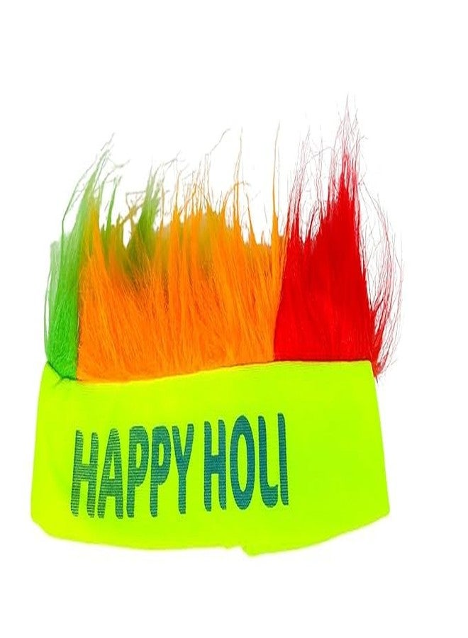 Evisha قبعة إيفيشا هابي هولي المزينة بالريش، متعددة الألوان، عبوة من قطعتين، غطاء رأس احتفالي للأولاد والبنات والكبار، إكسسوار احتفال هولي - Image 3