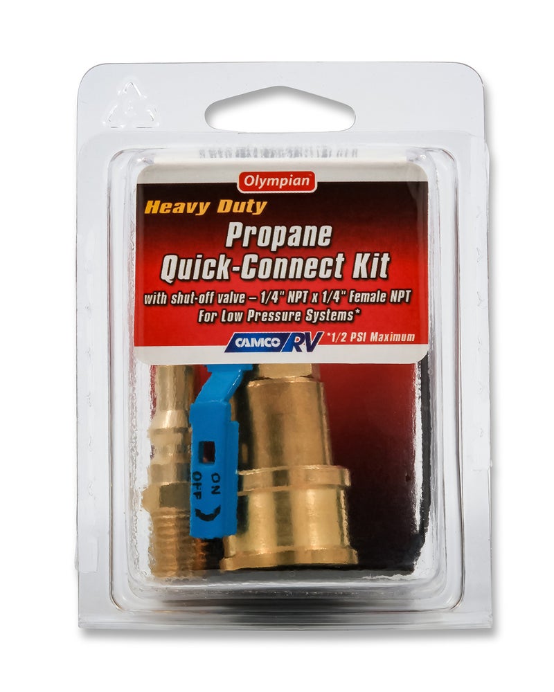 Camco 59853 Propane Quick Connect Kit - Valve & Full Flow Plug - Image 2