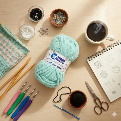 ProKart Premium Blankie Wool, Plush & Cuddly, Chenille Yarn Supersoft Hand Knitting Wool Ball | Blanket Thick/Mottu Yarn Ball Suitable for Hand Knitting and Crocheting (Mint Green, 100gms x 1 Pack) - Image 2