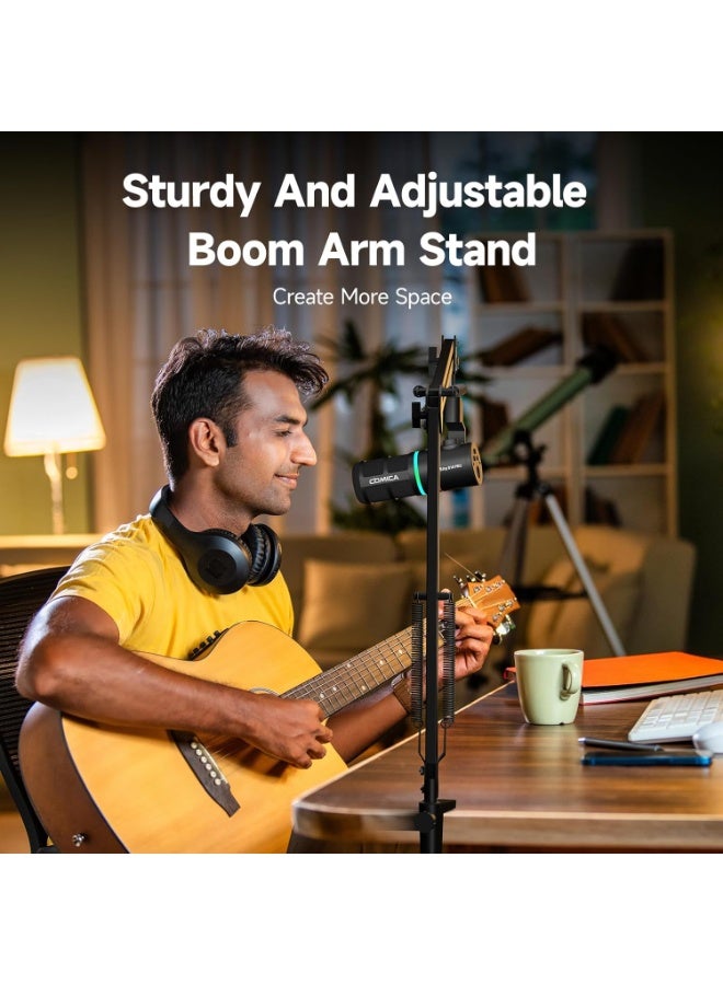 Comica Audio EJoy Uni A RGB Cardioid Condenser USB-C Microphone with Boom Arm (Black) - Image 5