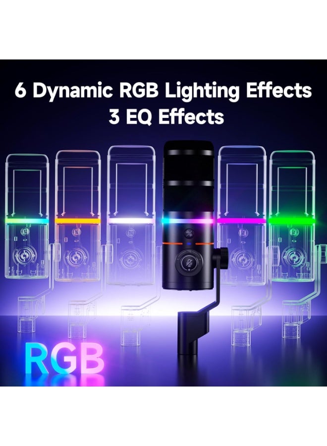 Comica Audio EJoy Uni A RGB Cardioid Condenser USB-C Microphone with Boom Arm (Black) - Image 3