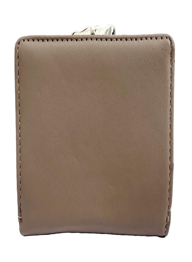 Alexvyan Compact Tri-fold Wallet PU Leather, Women's Purse Wallet Organizer Female Hand Clutch Women/Ladies/Girls Wallets Credit Card Holder with Twist Lock-Brown - Image 3