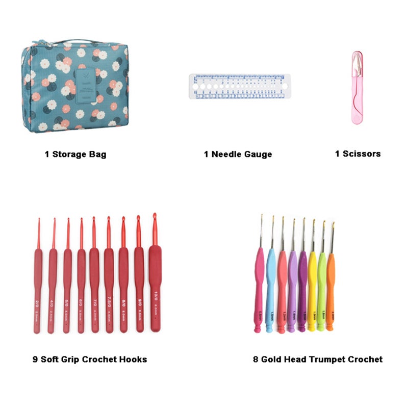 82PCS Crochet Kit Beginner Crochet Kit Wool Crochet Material Kit Crochet Beginner Set - Image 2