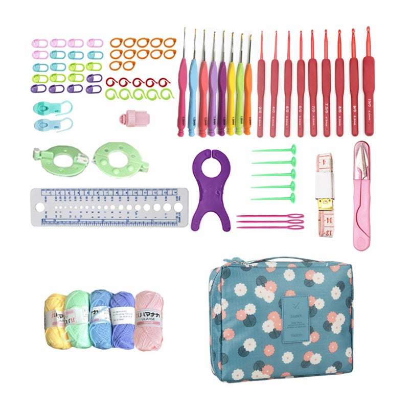 82PCS Crochet Kit Beginner Crochet Kit Wool Crochet Material Kit Crochet Beginner Set - Image 1