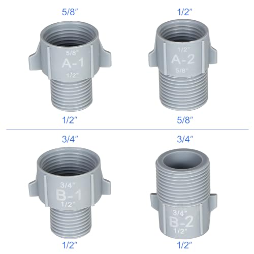 KERDE 1/2" to 5/8" & 3/4" Pipe Converter - NPT Male to Female Water Pipe Interface - Image 2