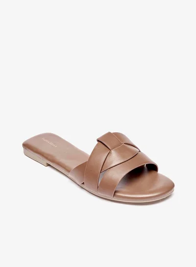 Flora Bella Solid Slip On Flat Sandals By Shoexpress