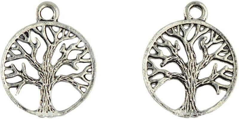 klarako30Pcs Vintage Tree of Life Charm Pendants for DIY Jewelry Making Necklace Bracelet Earrings 2.4 x 2cm - Image 2