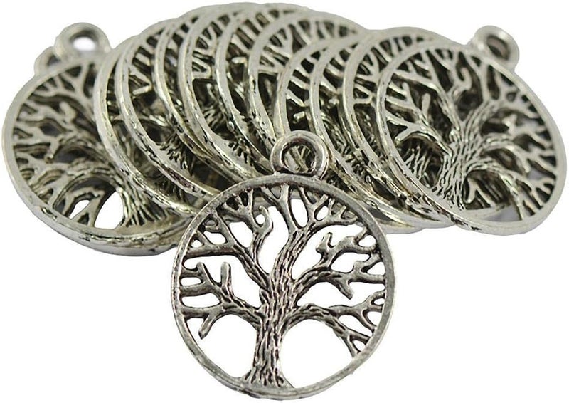 klarako30Pcs Vintage Tree of Life Charm Pendants for DIY Jewelry Making Necklace Bracelet Earrings 2.4 x 2cm - Image 3