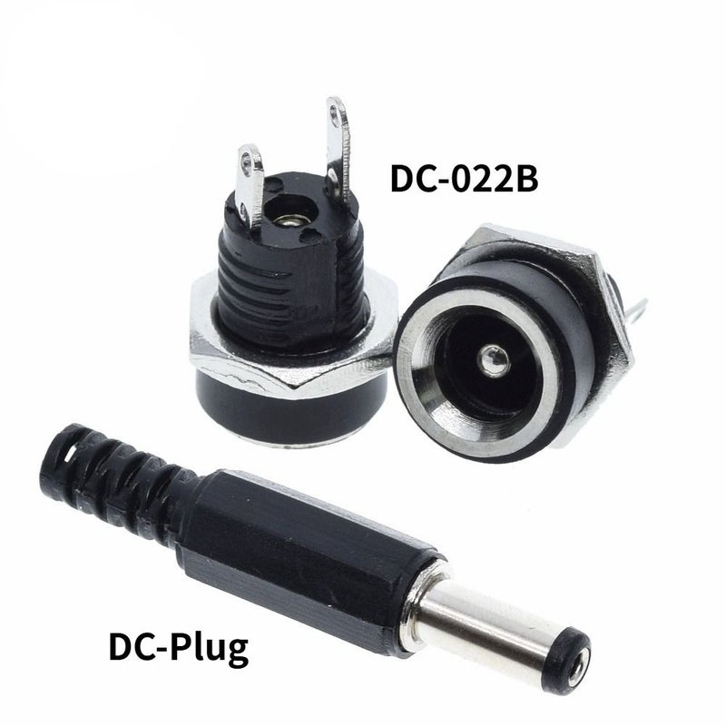DC 022B موصل طاقة DC دبوس 2.1x5.5 مم مقبس ذكر أنثى محول 10 قطع - Image 2