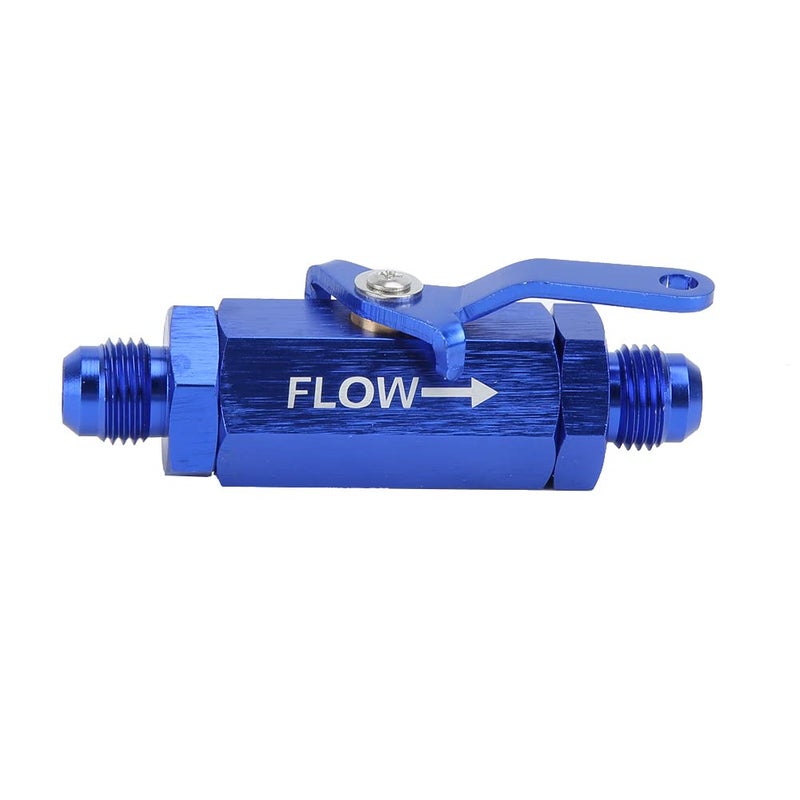 Blue AN6 Fuel Cut Off Valve CNC Machined Aluminum Alloy Prevents Gasoline Backflow - Image 2