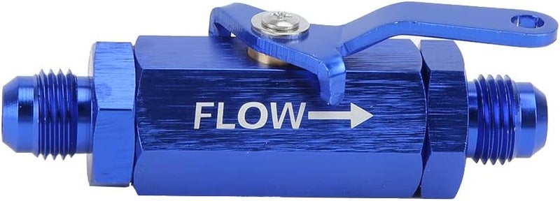 Blue AN6 Fuel Cut Off Valve CNC Machined Aluminum Alloy Prevents Gasoline Backflow - Image 1