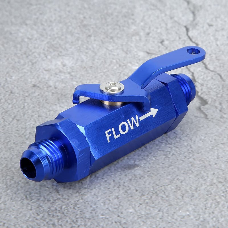 Blue AN6 Fuel Cut Off Valve CNC Machined Aluminum Alloy Prevents Gasoline Backflow - Image 4