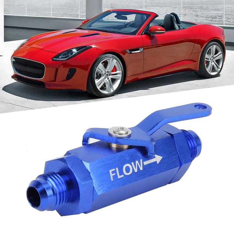 Blue AN6 Fuel Cut Off Valve CNC Machined Aluminum Alloy Prevents Gasoline Backflow - Image 5