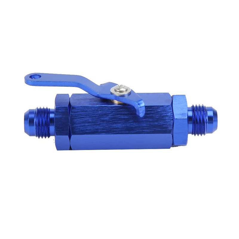 Blue AN6 Fuel Cut Off Valve CNC Machined Aluminum Alloy Prevents Gasoline Backflow - Image 3