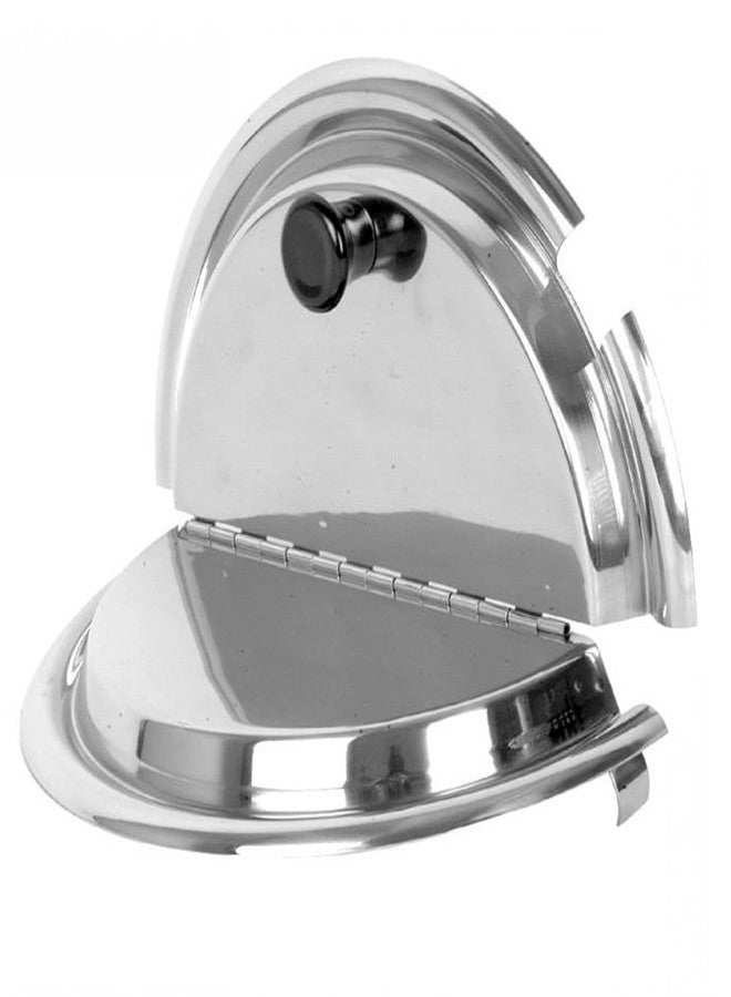 TrueCraftware- 30 cm Hinged Stainless Steel Inset Cover Fits 11 qt Inset Pan with Plastic knob and Notched for ladle- for Soup Warmer and Soup Chafer for Catering Buffet Parties Banquets Commercial - Image 4
