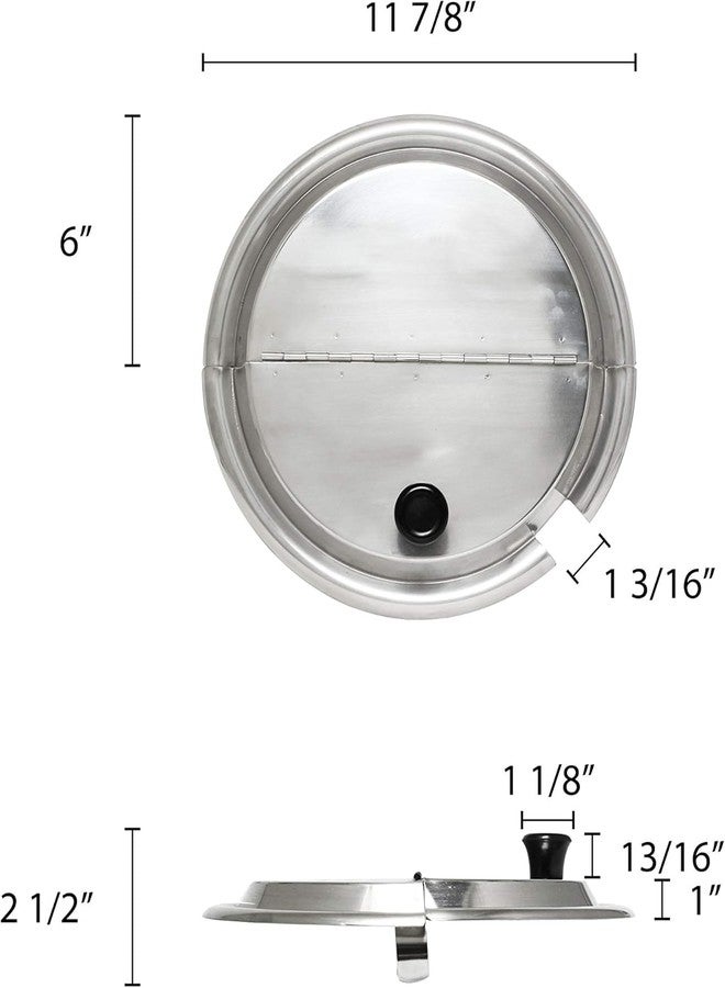 TrueCraftware- 30 cm Hinged Stainless Steel Inset Cover Fits 11 qt Inset Pan with Plastic knob and Notched for ladle- for Soup Warmer and Soup Chafer for Catering Buffet Parties Banquets Commercial - Image 5