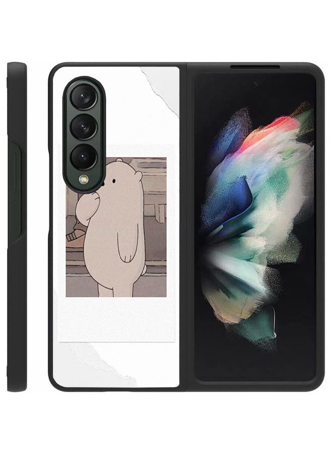 Okteq - Hard Back Cover Case Bear Cartoon Thinking for Samsung Galaxy Z Fold 4 5G - Image 1
