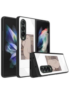 Hard Back Cover Case Bear Cartoon Thinking for Samsung Galaxy Z Fold 4 5G