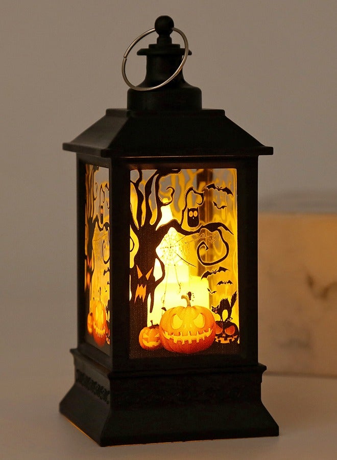 Retro Halloween wind light LED electronic candle light，The pattern is sent randomly portable pumpkin light Halloween decoration photo propsHalloween wind lamp-Ghost Style Halloween wind lamp - Image 2