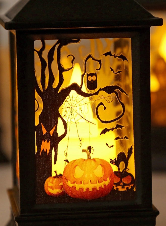 Retro Halloween wind light LED electronic candle light，The pattern is sent randomly portable pumpkin light Halloween decoration photo propsHalloween wind lamp-Ghost Style Halloween wind lamp - Image 5