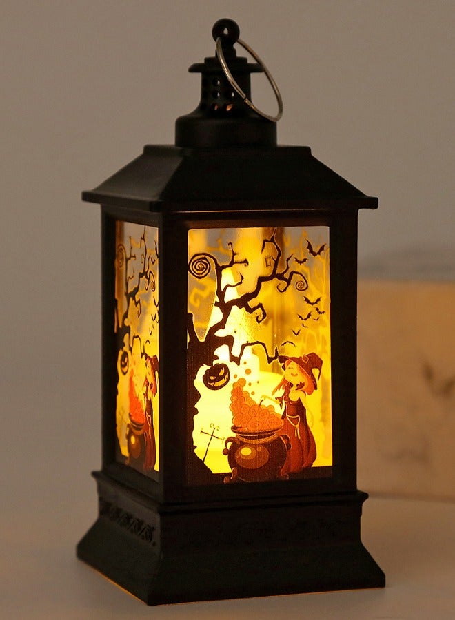 Retro Halloween wind light LED electronic candle light，The pattern is sent randomly portable pumpkin light Halloween decoration photo propsHalloween wind lamp-Ghost Style Halloween wind lamp - Image 3