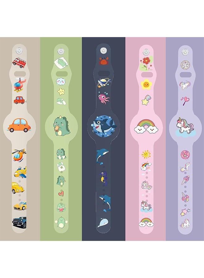 AirTag Bracelet for Kids, Waterproof Cute Cartoon Air tag Holder for Kids with Soft Silicone Full Coverage Anti-Lost Hidden Airtag Wristband Accessories for Child（Dark Blue)  - Image 2
