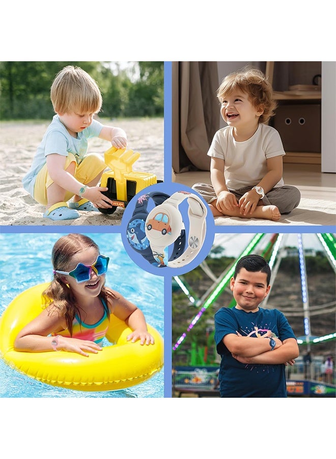 AirTag Bracelet for Kids, Waterproof Cute Cartoon Air tag Holder for Kids with Soft Silicone Full Coverage Anti-Lost Hidden Airtag Wristband Accessories for Child（Dark Blue)  - Image 4