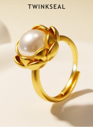 Adjustable Gold Rings for Women – 18K Gold-Plated Copper Open Ring - Original Design Flowers with pearl - Elegance Retro Fashion Golden Daily Wear Jewelry - pzsku/Z1709E7DF2999352AC167Z/45/1749694767/fbc4b8ce-1b53-4959-a782-485ca79541b2