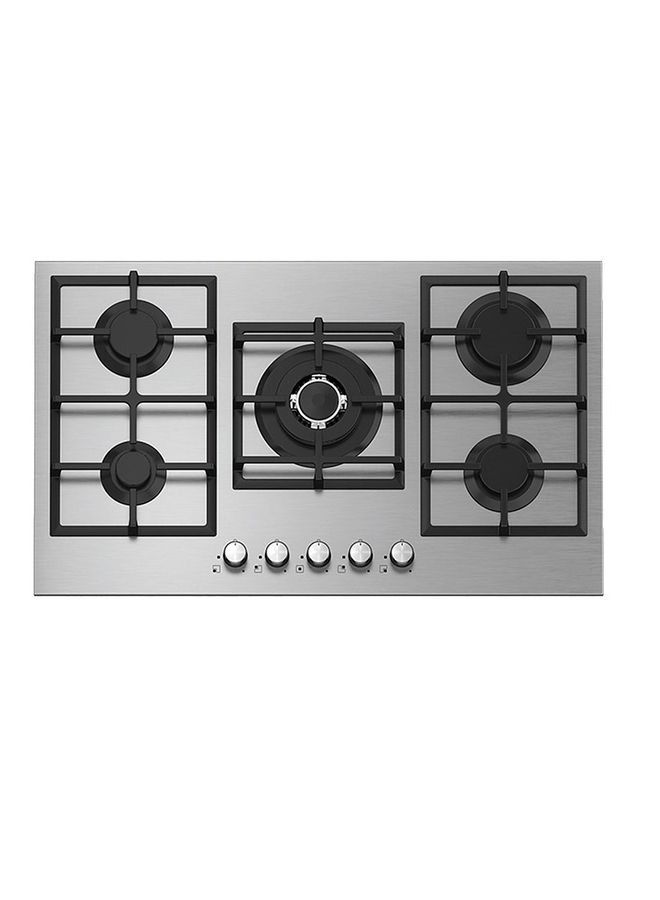 Hans Built-In Gas Hob Hans 5 Burner 90Cm Glass Covered By Inox Cast Iron Full Safety - Image 1