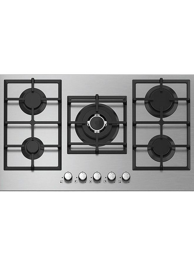 Hans Built-In Gas Hob Hans 5 Burner 90Cm Glass Covered By Inox Cast Iron Full Safety - Image 2