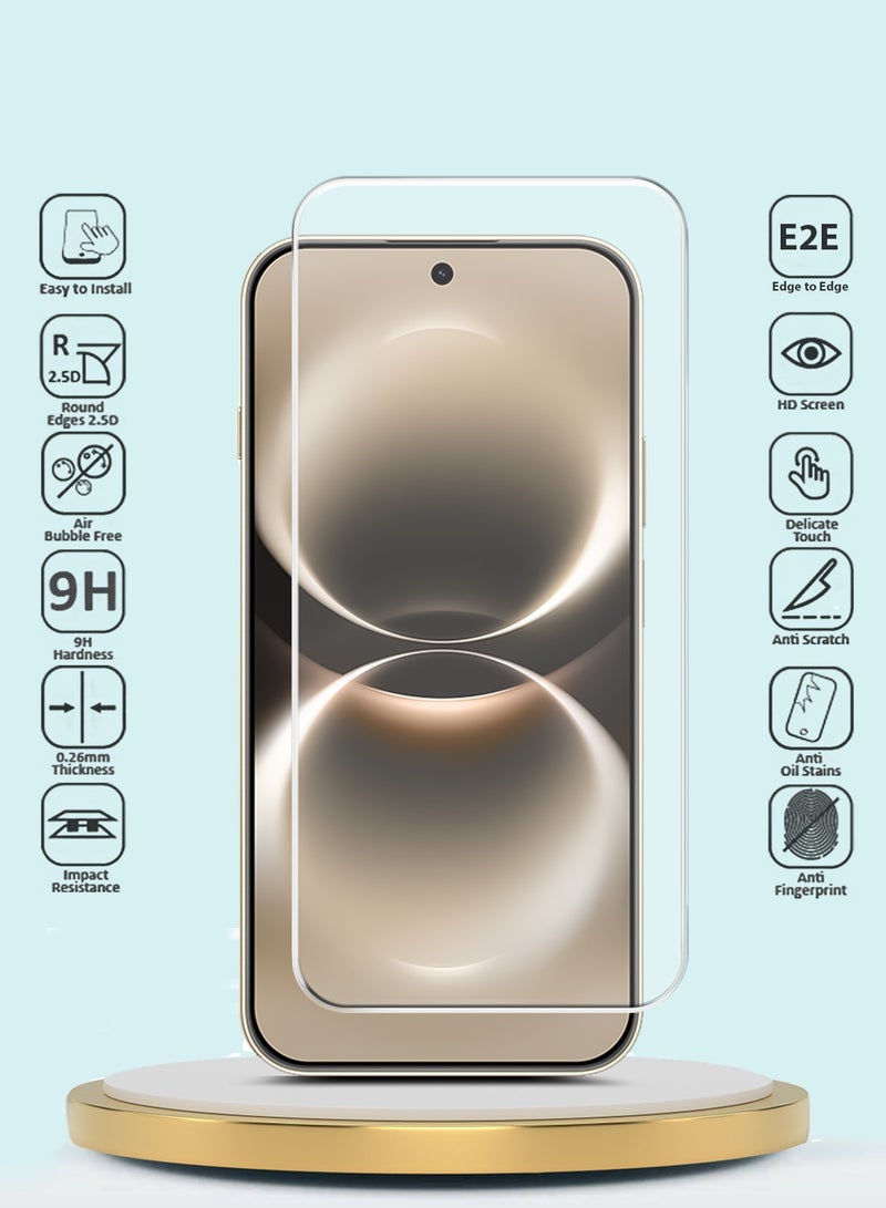 Tenmark Huawei nova 15 Max 4G 2026 GMAX Premium Series Curved Edges 9H 2.5D Tempered Glass Screen Protector - Clear - Image 3