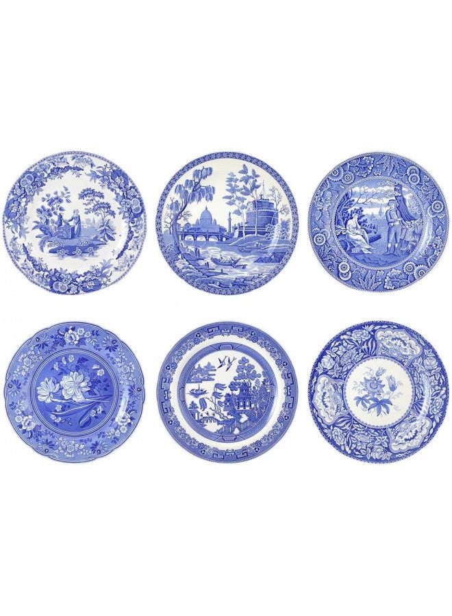 Spode Spode Blue Room Georgian Plates | Set of 6 | Dinner, Salad, Pasta, and Appetizer Plate | 10.5-Inch | Fine Earthenware | Microwave and Dishwasher Safe | Made in England  - Image 1