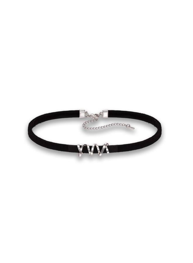 Korean Necklace Women's Choker Short Clavicle Chain Women's Neck Neck Strap Spiral Same Style Black Collar