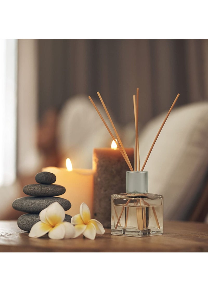 Fragrance Diffuser Empty Clear Bottles, 50ml Essential Fragrance Oil Reed Diffusers Set, Small Square Glass Diffuser Bottles with Caps for Home Bathroom Decorative Fragrance Accessories Use (4 Pcs) - Image 5