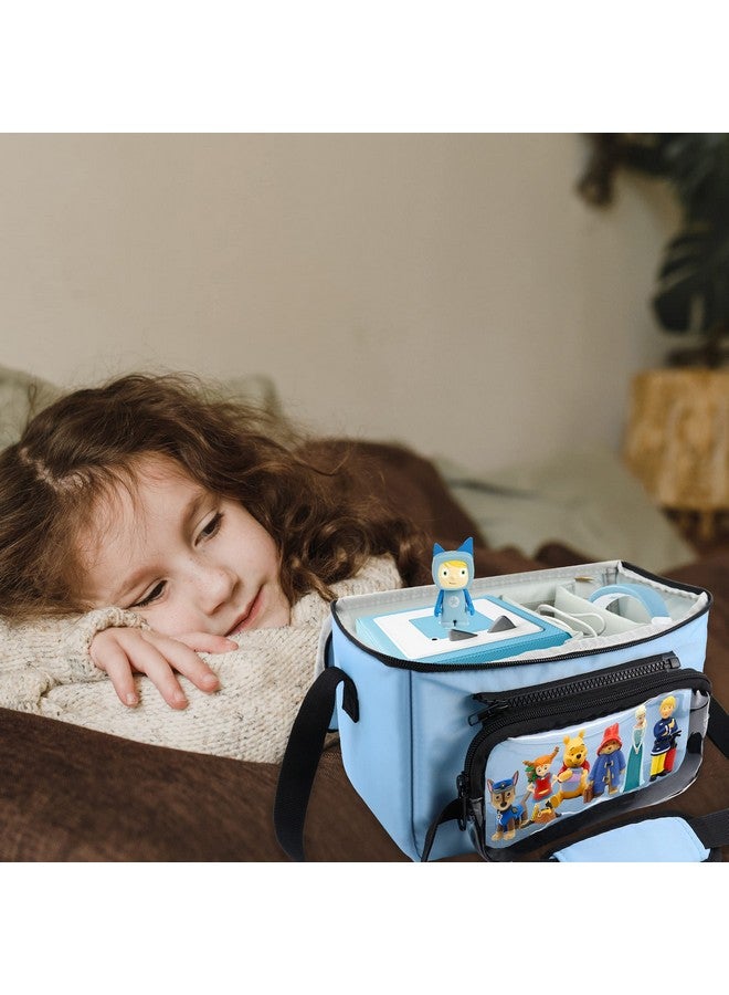 Annmore Bag for Kids Audio and Music Player, Compatible with Toniebox, Yoto Player | with Removable Transparent Tote Bag for Tonies Characters, Mesh Pocket for Player Cards and Tonies Figures | Blue - Image 5