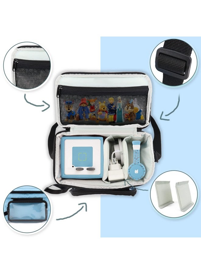 Annmore Bag for Kids Audio and Music Player, Compatible with Toniebox, Yoto Player | with Removable Transparent Tote Bag for Tonies Characters, Mesh Pocket for Player Cards and Tonies Figures | Blue - Image 2